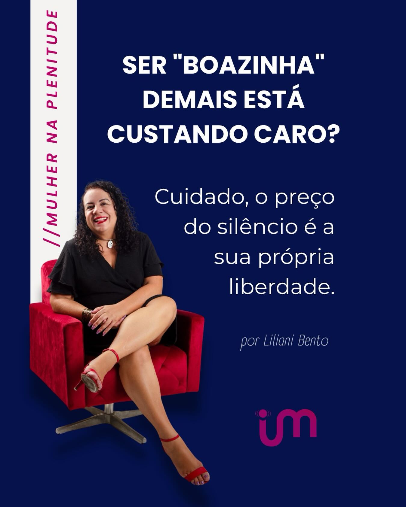 Você já sentiu que, quanto mais tenta não incomodar, mais as pessoas ultrapassam seus limites? 🚩

Muitas de nós fomos ensinadas que ser uma “mulher educada” significa ser sempre agradável. Mas a verdade é dura: a “mulher boazinha demais” paga um preço alto que vem em parcelas silenciosas de ressentimento, cansaço e falta de reconhecimento.

No trabalho, você entrega tudo, mas não se posiciona. Na vida pessoal, você engole o que sente esperando que o outro adivinhe sua dor. O resultado? Você se torna querida por fora, mas vive frustrada por dentro.

Na coluna deste mês para o Portal iMulher a colunista Liliani Bento traz uma reflexão libertadora sobre a armadilha da necessidade de agradar.

🔗 Leia o artigo completo no link da BIO!

#PortaliMulher #MulhernaPlenitude #Autoestima #CarreiraFeminina #SaudeEmocional
